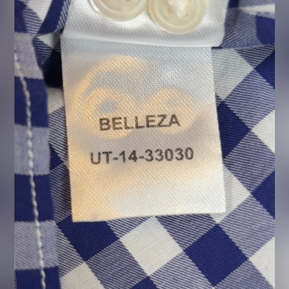NEW UNTUCKit Belleza Blue Gingham Button Down Cottage Preppy Shirt Sz 4 $79 1032 - Picture 7 of 9